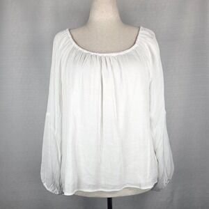 INC International Concepts White Relaxed Top Womens XL Lagenlook Boho Hippie NEW